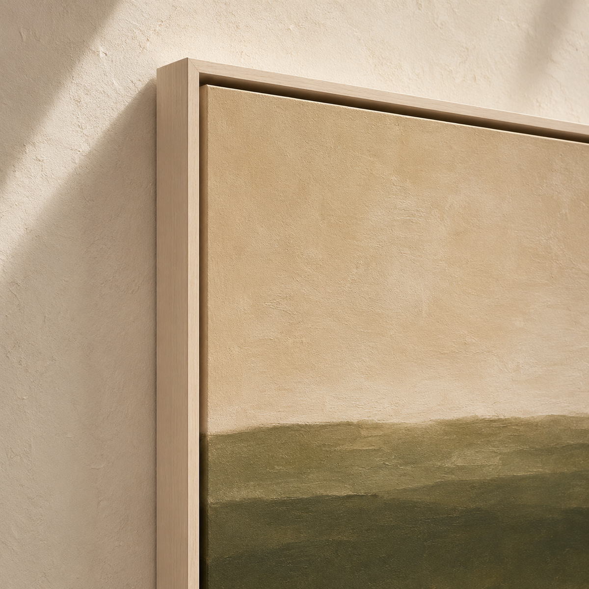 Framed Landscape Wall Art, Olive Green Abstract Art