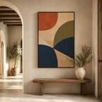 Navy Terracotta Framed Canvas Art