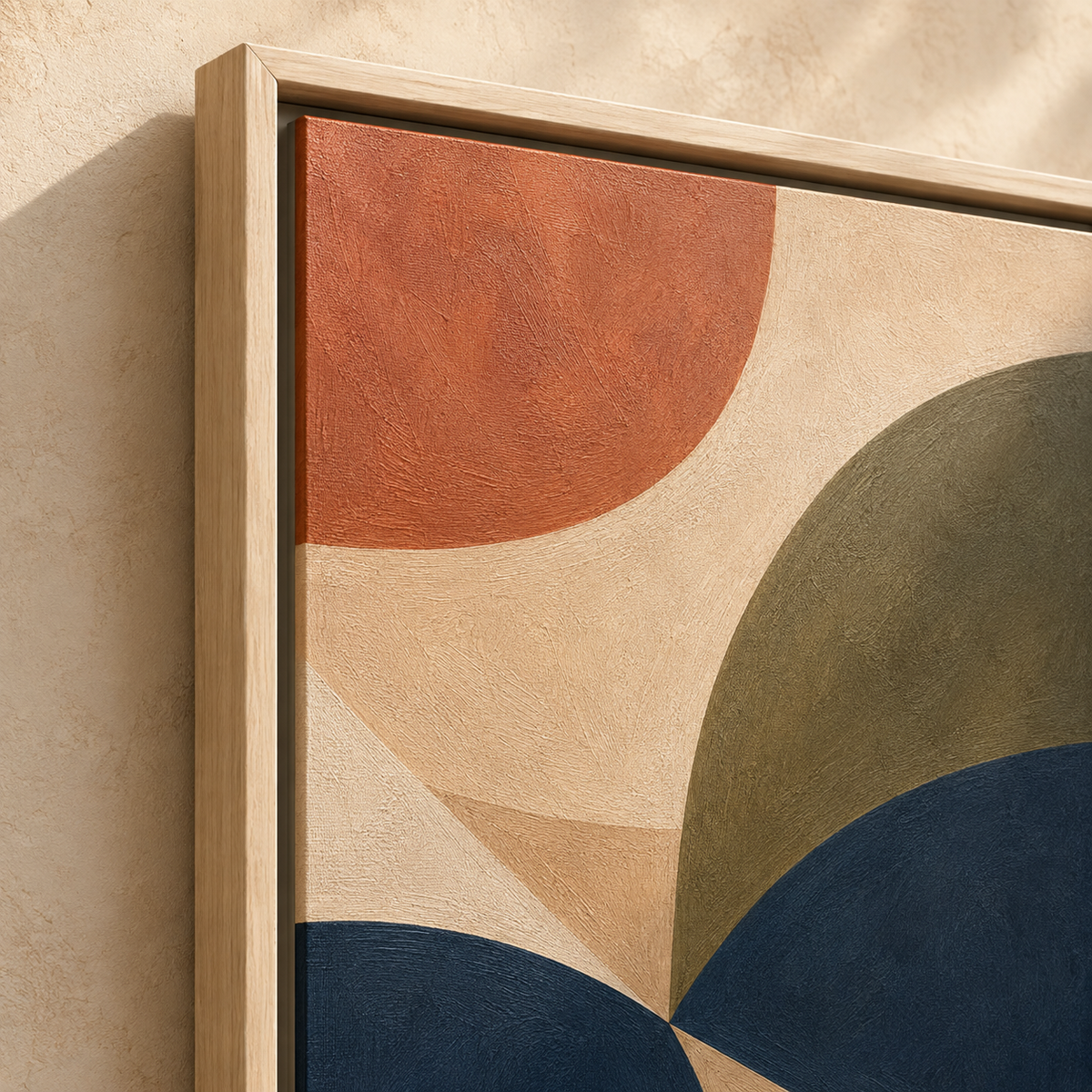 Navy Terracotta Framed Canvas Art