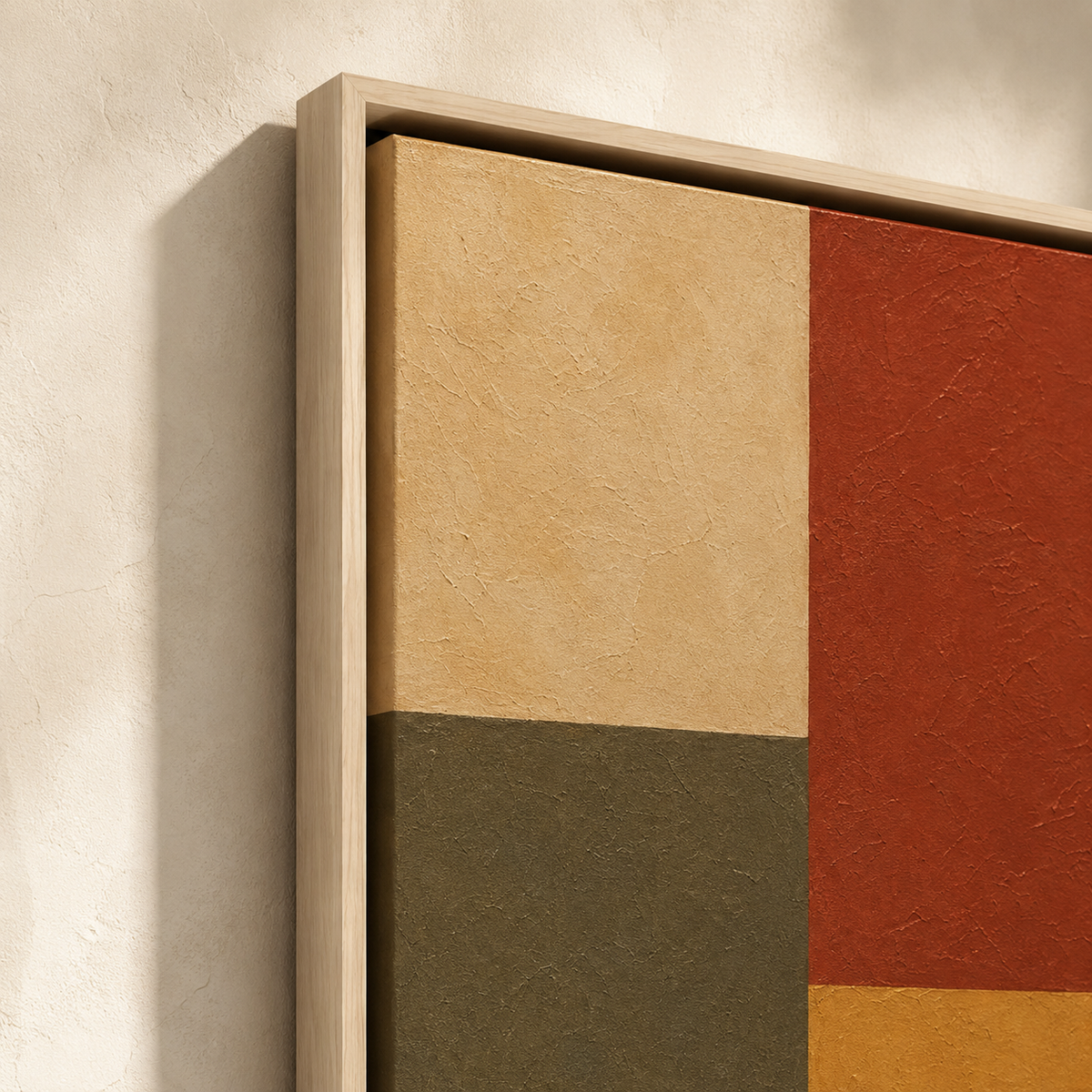 Terracotta Olive Decor, Modern Geometric Framed Canvas