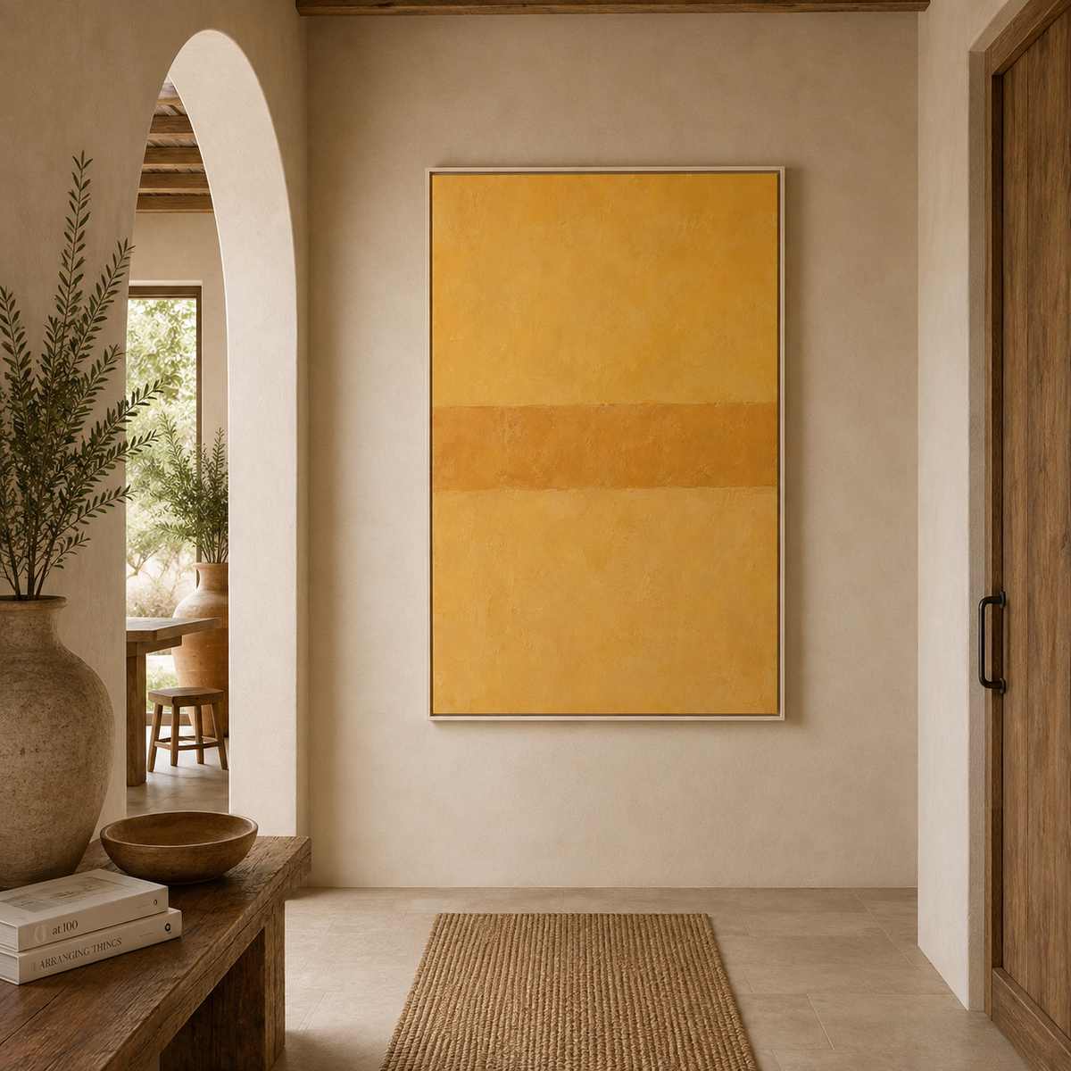 Mustard Yellow Canvas, Framed Abstract Wall Art