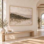 Muted Landscape Art, Neutral Beige Framed Artwork