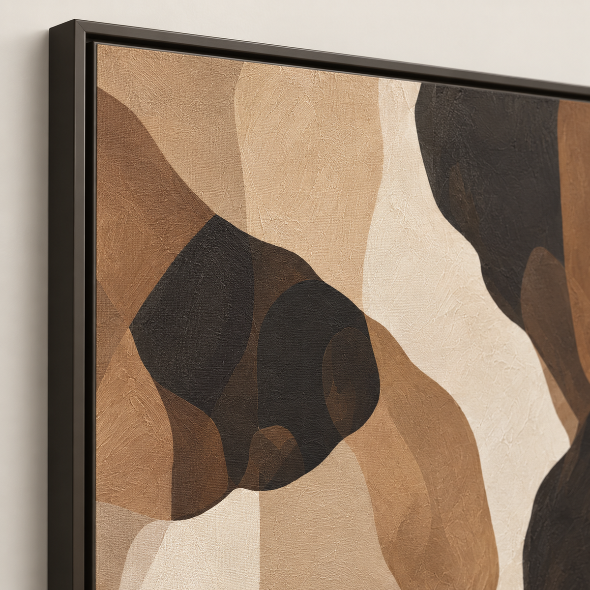 Brown Beige Wall Decor, Organic Modern Framed Artwork