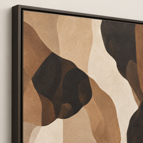 Brown Beige Wall Decor, Organic Modern Framed Artwork