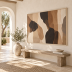 Brown Beige Wall Decor, Organic Modern Framed Artwork