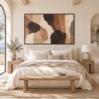 Brown Beige Wall Decor, Organic Modern Framed Artwork