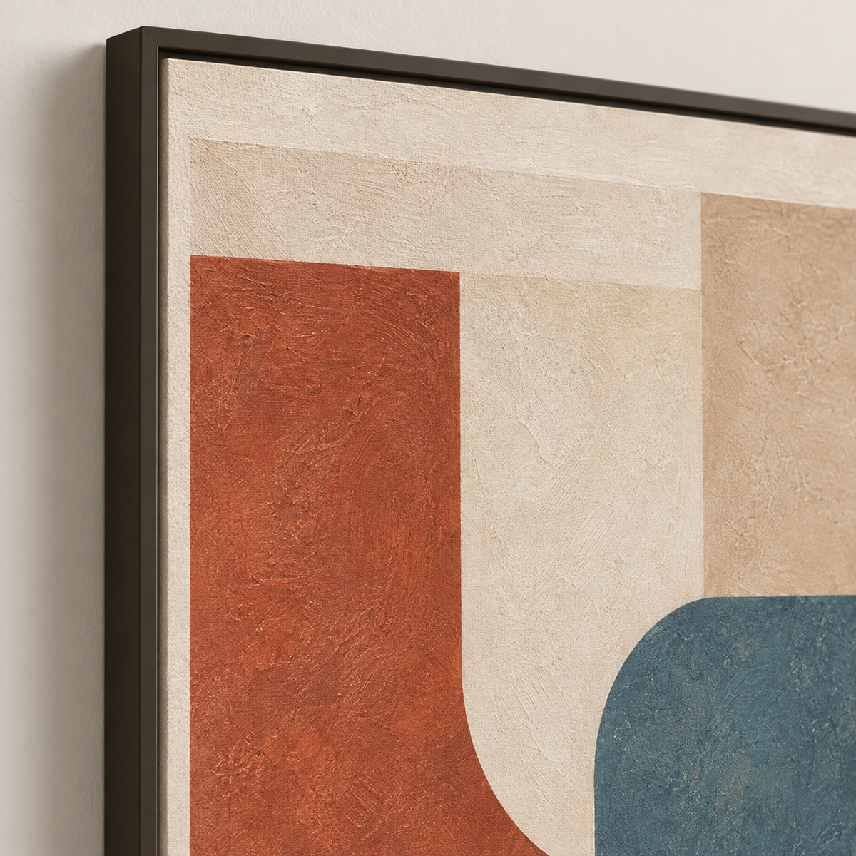 Terracotta Blue Decor, Framed Abstract Wall Art