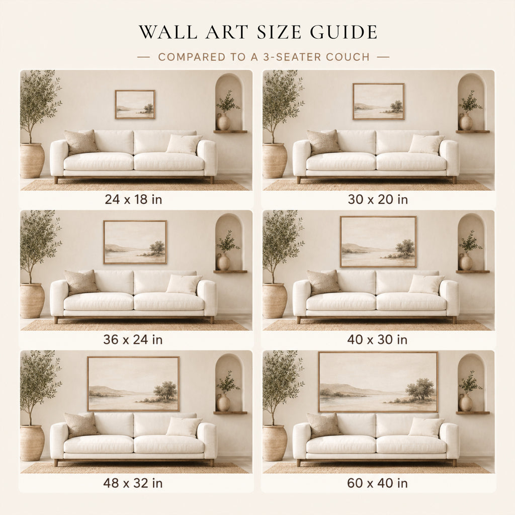 Soft Blue Beige Canvas, Framed Abstract Wall Art