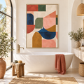 Colourful Geometric Decor, Multicolour Framed Abstract Wall