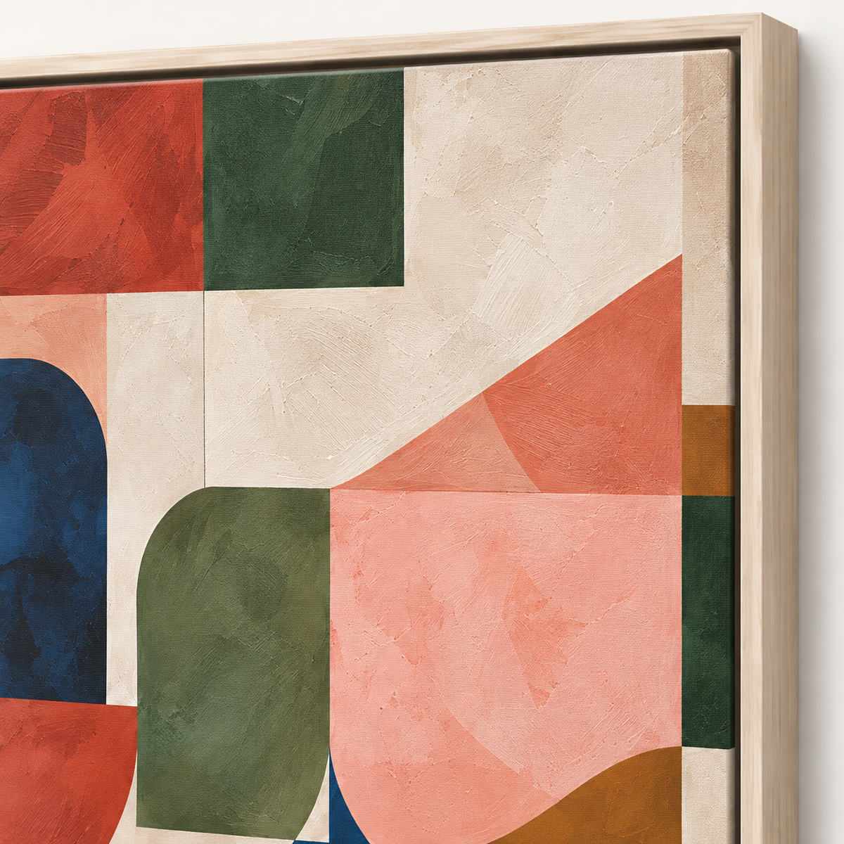 Colourful Geometric Decor, Multicolour Framed Abstract Wall